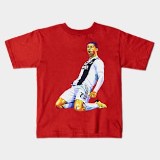 Ronaldo celebration pop art Kids T-Shirt